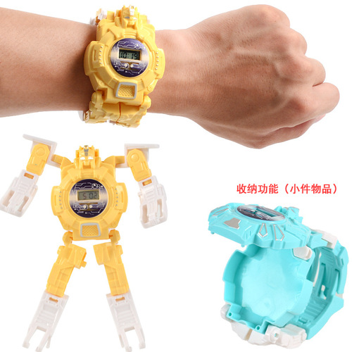 Creative children's day educational deformation character toys boys and girls student gifts robot electronic watch street stall