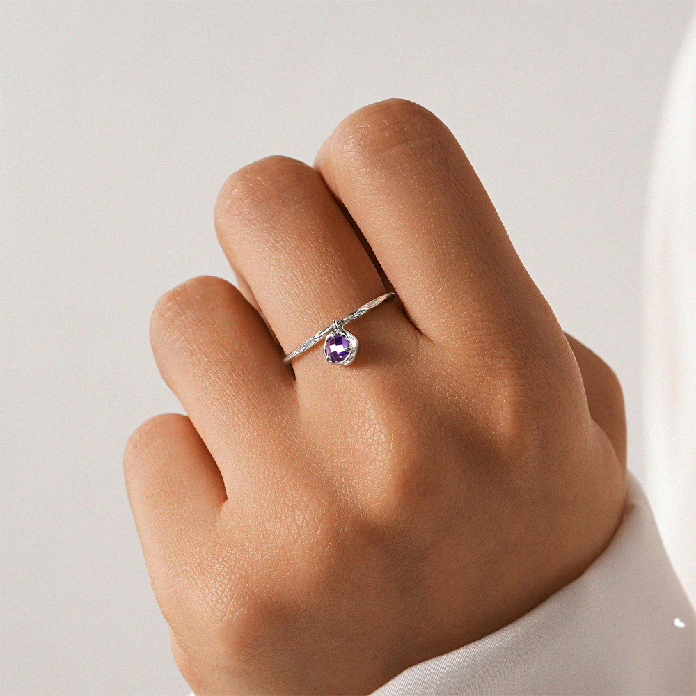 5g Weight Zircon Inlay Material Open Rings Classification Adjustable Ring Size 1 Piece Quantity Holiday, Daily Occasion 925 Sterling Silver Material Geometric Pattern Women's Gender Plating, Inlay Design Sweet Style 925 Sterling Silver Zircon Geometric Open Rings 14