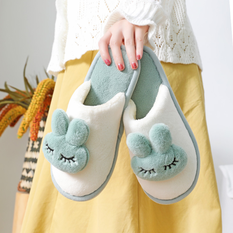 2025 Cotton Slippers for Women Cute Winter Home Thick-Soled Indoor Warm Couple Winter Home Autumn and Winter Cartoon