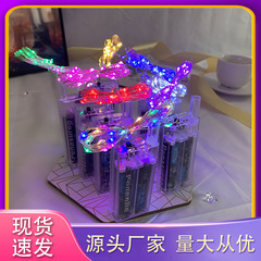 2本の電池箱のハイライト銅線のランプは波球の装飾の電池の箱のフラッシュのランプの箱の装飾のイルミネーションのメーカーをつなぎます。