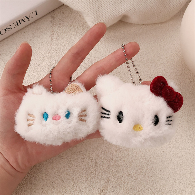 Red de celebridades lindo gatito de felpa llavero colgante muñeca de dibujos animados bolso escolar decoración bolso teléfono móvil cadena