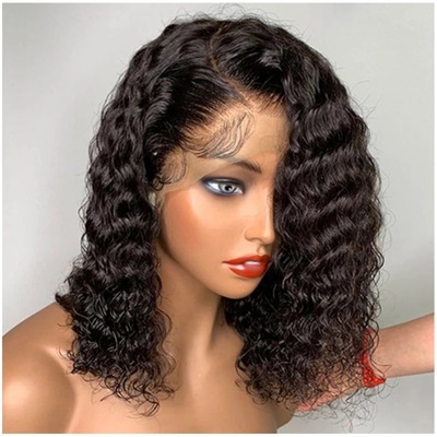 Women young girls European and American fashion wig female front lace African synthetic fiber long curly hair wig