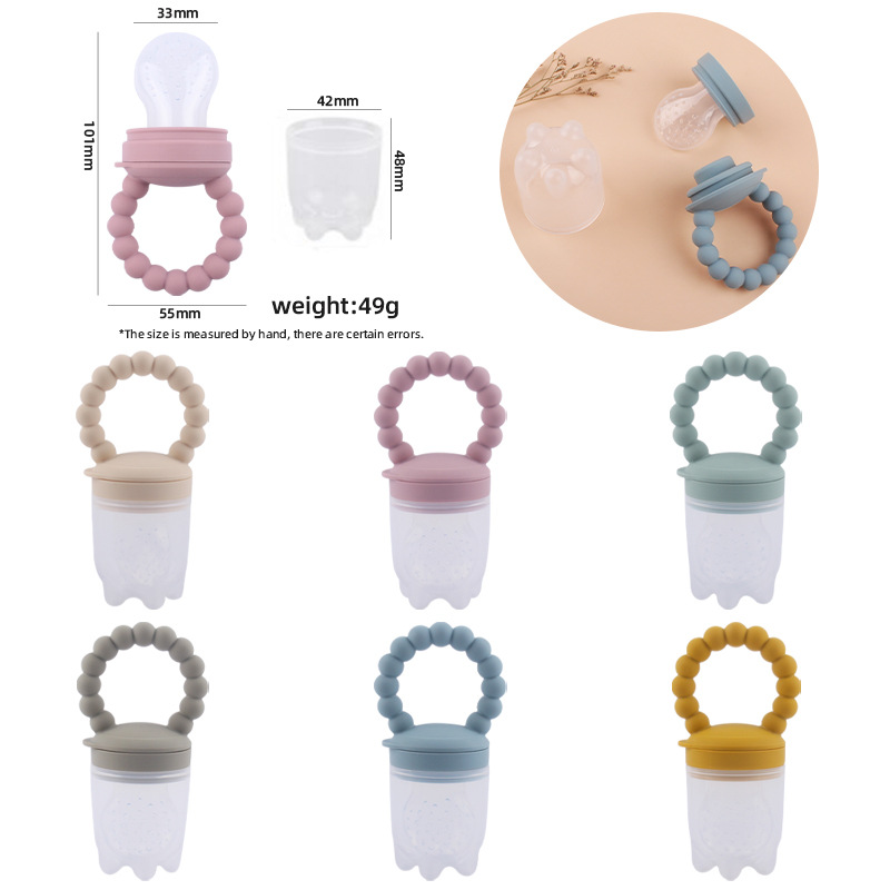 Suplemento de alimentos para bebés mordedor de silicona de calidad alimentaria bolsa de alimentos de frutas y verduras bebé mordedura de palo fruta pezón