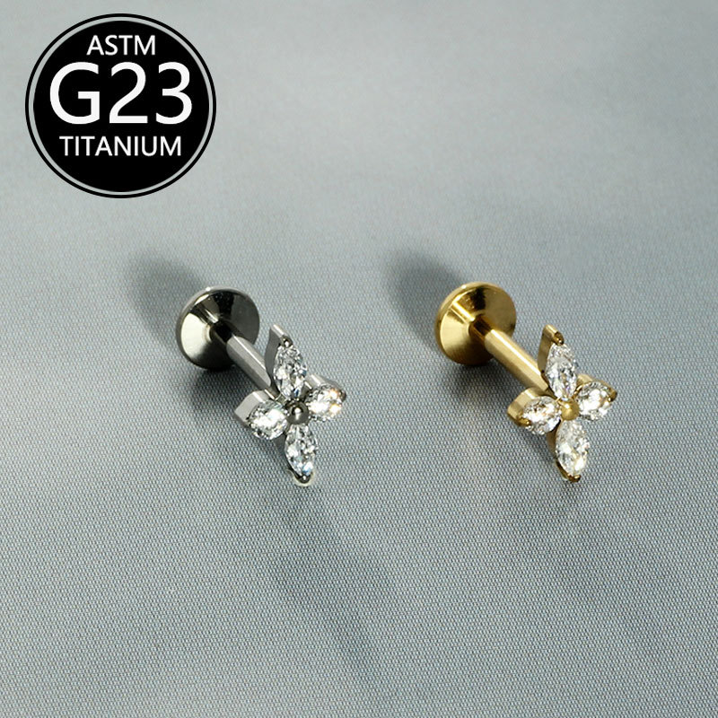 Labret piercing jewelry detail image