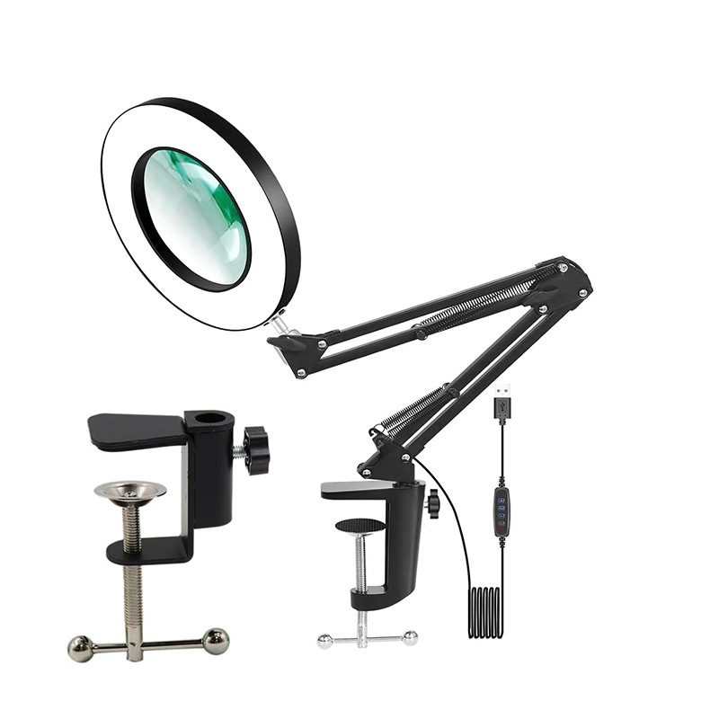 Soldadura transfronteriza mantenimiento lupa lámpara de escritorio de reparación de uñas de cejas protectoras de ojos lámpara de trabajo protectoras de ojos LED luz de lectura