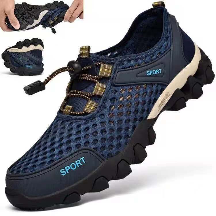 Foreign trade new summer men's shoes, sports and leisure shoes, outdoor hiking and wading shoes, hollow breathable mesh shoes, beach shoes