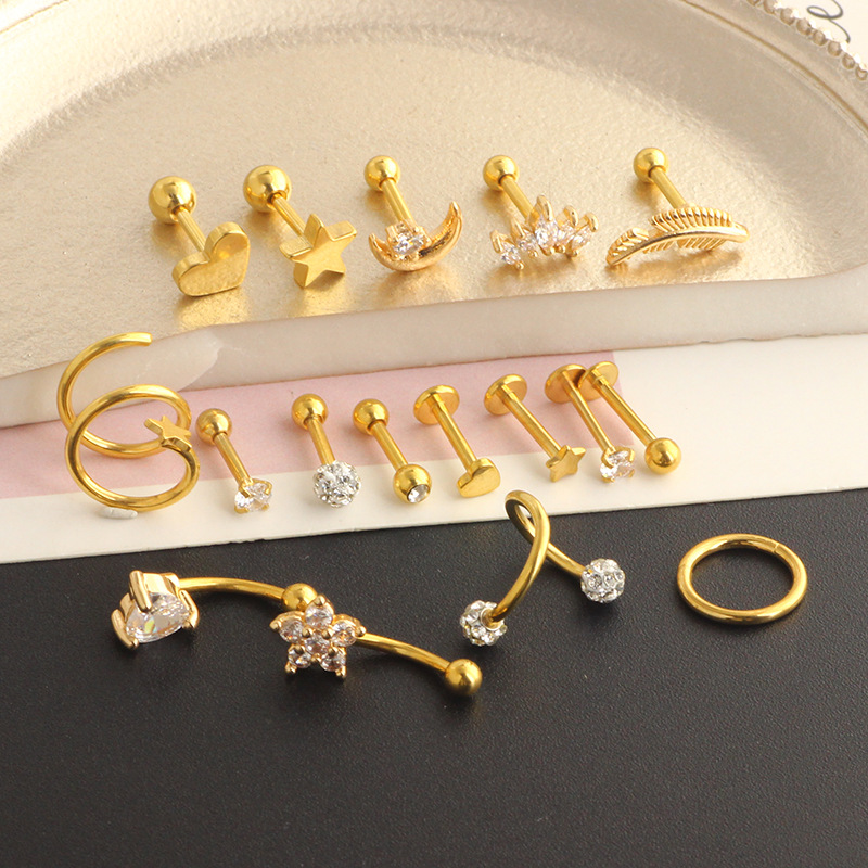 16G labret stud size and finish detail