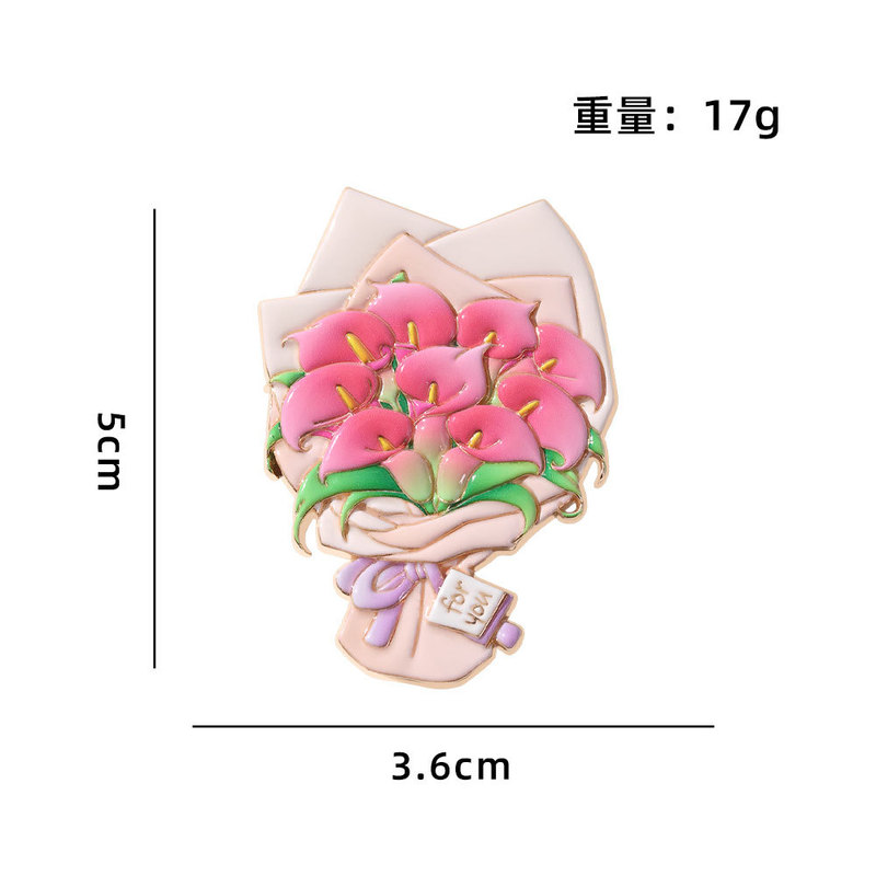 仿真花束金属冰箱贴国潮文创七夕送礼玫瑰花牡丹花磁吸贴国庆礼物|undefined