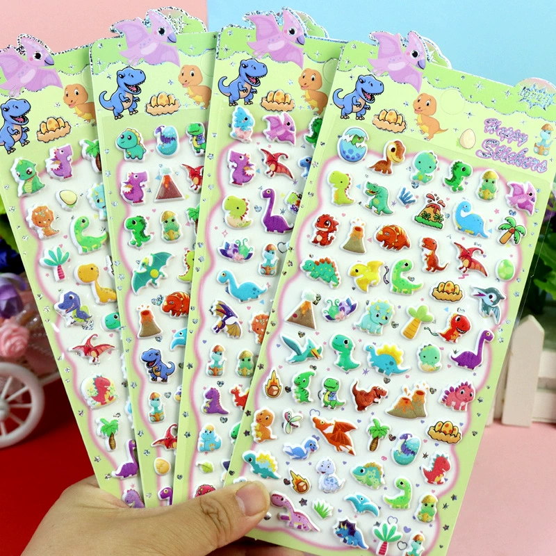 Sanrio, детский мультяшный динозавр, наклейка, панда