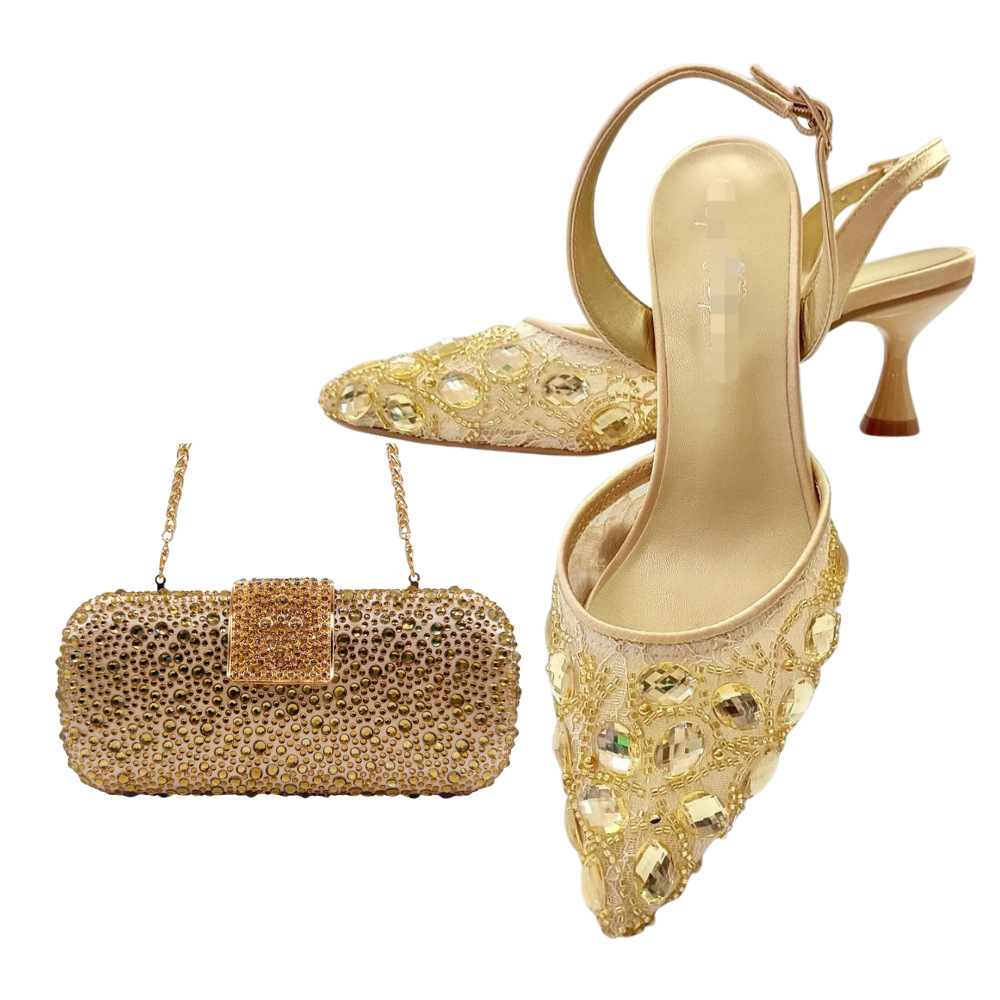 Zapatos de diseño italiano de alta gama para bodas, zapatos de mujer, encaje de diamante de verano, sandalias de talón alto