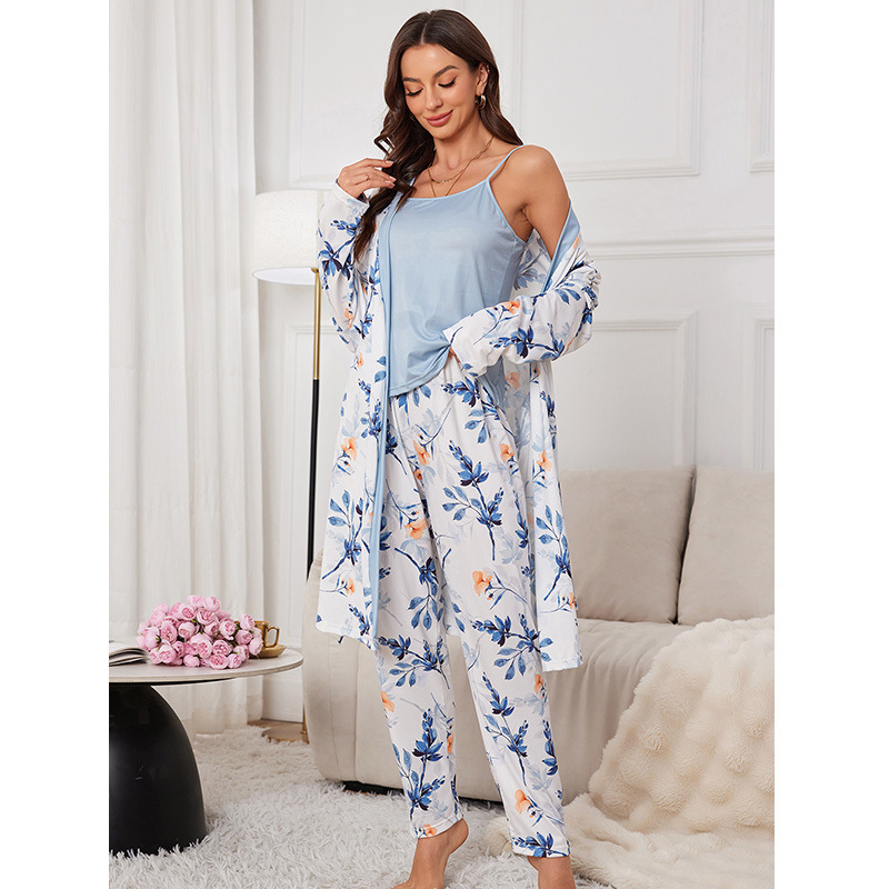 Knitted cotton foreign trade ladies pajamas for Amazon cross-border e-commerce platform factory in stock direct sales of European and American plus size