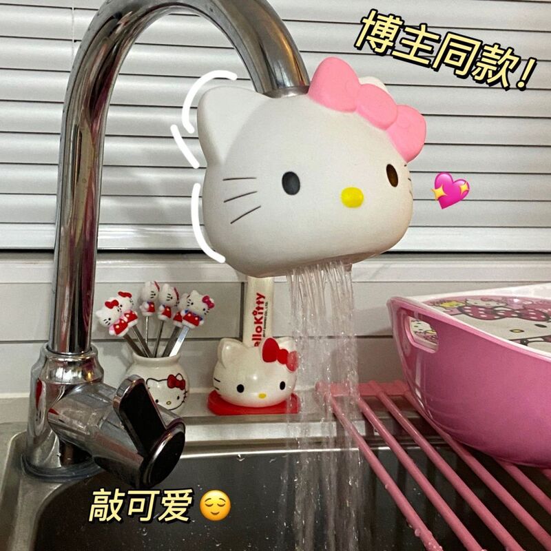 Cute Cartoon Cat Faucet Splash-Proof Head Household Tap Water Magnetized Filter Kitchen Universal Water Outlet Showerhead
