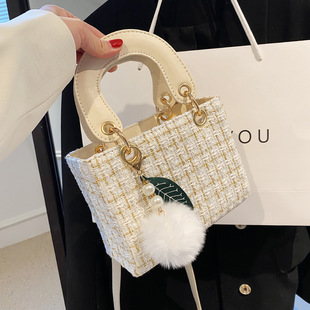 Niche design woolen bag 2024 New Fashion Women's bag Internet celebrity fashion all-match popular messenger bag portable Diana
