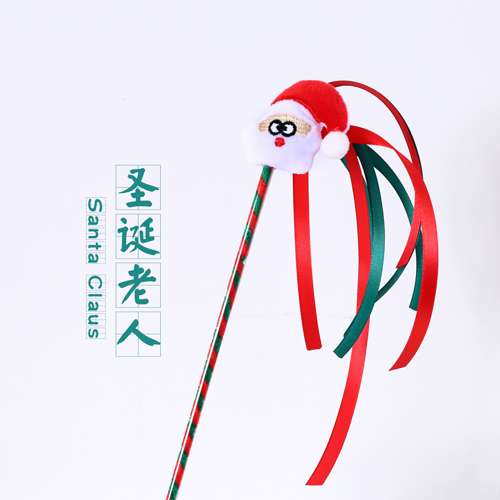 Juguete para mascotas Navidad árbol sonido campana divertido gato palo gato de dibujos animados felpa juguete interactivo ELK ancianos habitación