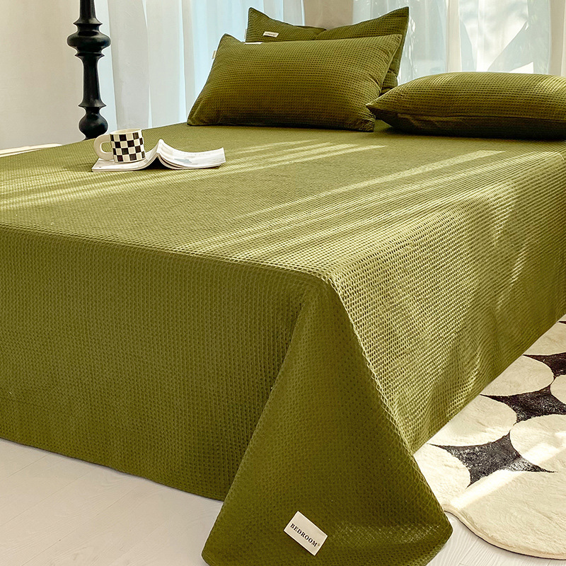 Una sábana de algodón waffle de categoría 1 pieza única 100 cubierta de cama de algodón pieza individual otoño e invierno tatami gruesa sábana pieza de tres piezas