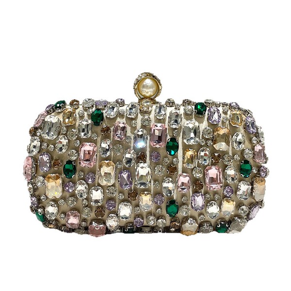 Golden fashionable elegant small clutch bag