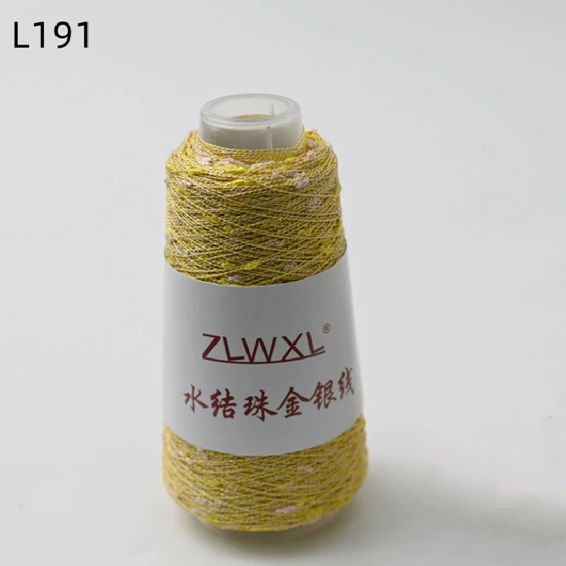 Woven silk threads handmade, 50 gram, gold and silver