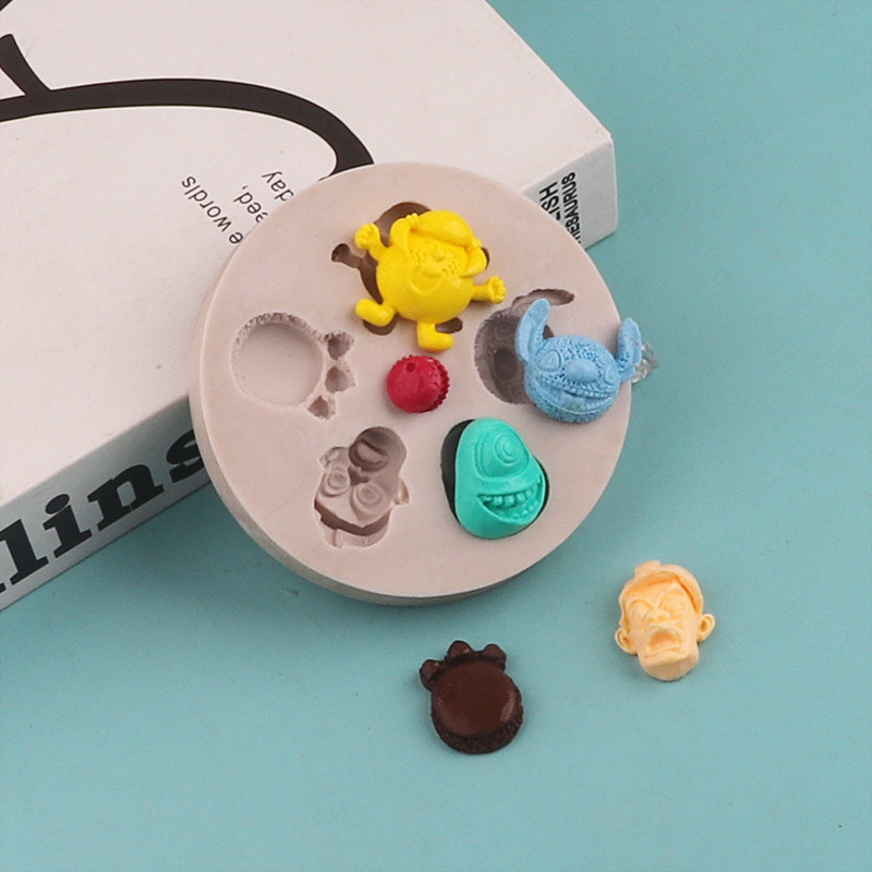 Molde de pastel de silicona pequeño juguete huellas fondant chocolate molde caramelo galletas molde DIY hornear herramienta