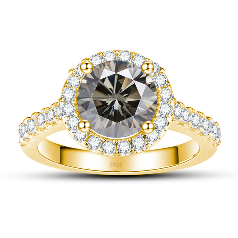 1 quilate 6.5mm anillo de diamante de color oro anillo de diamante de plata S925 propuesta de matrimonio anillo de mujer explosivo lote