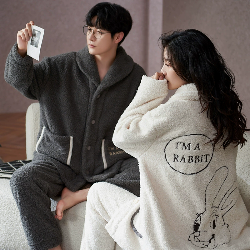 Физический вариант пижамы для пар осенние и зимние облака бархат женский зимний коралловый бархат большого размера
