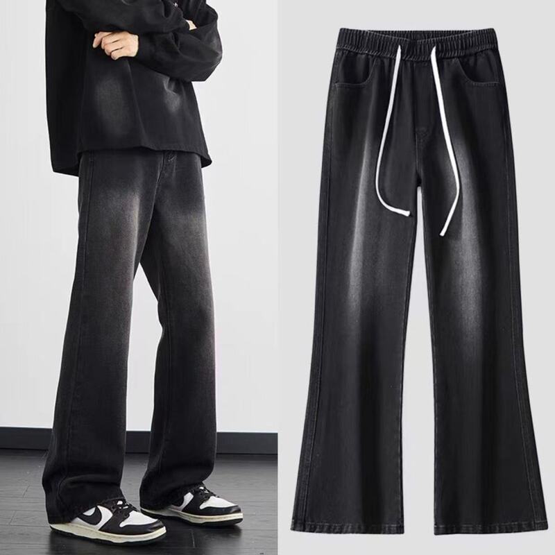 2025 Spring Foreign Trade Micro-horn Jeans Men's Slim-fit American High Street Wide-leg Pants Washed Vintage Men's Pants 2025 Spring Foreign Trade Micro-horn Jeans Men's Slim-fit American High Street Wide-leg Pants Washed Vintage Men's Pants