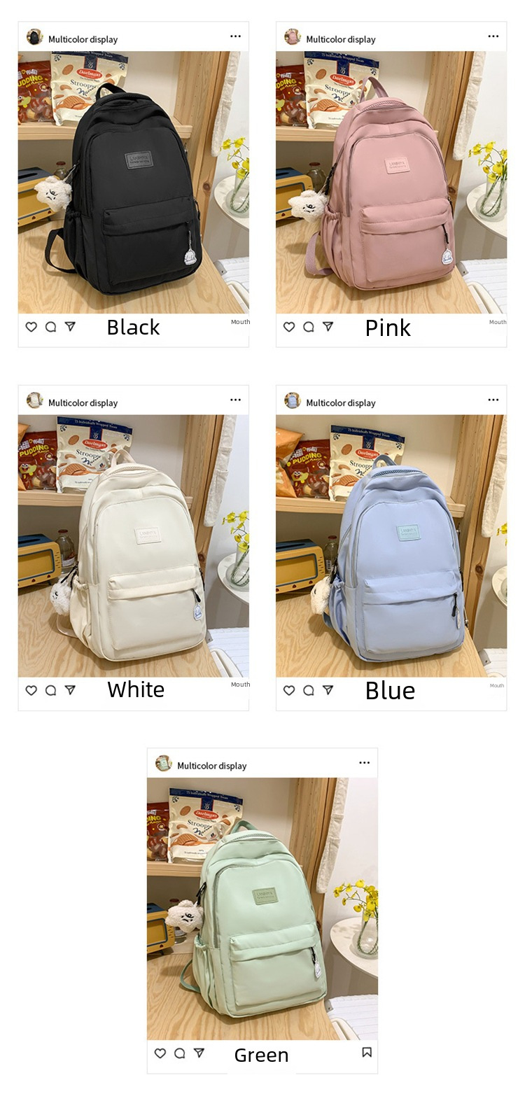 Schoolbag Women's Small Fresh Large Capacity Backpack for Primary and Secondary School Students Travel Durable Fashion All-match Backpack