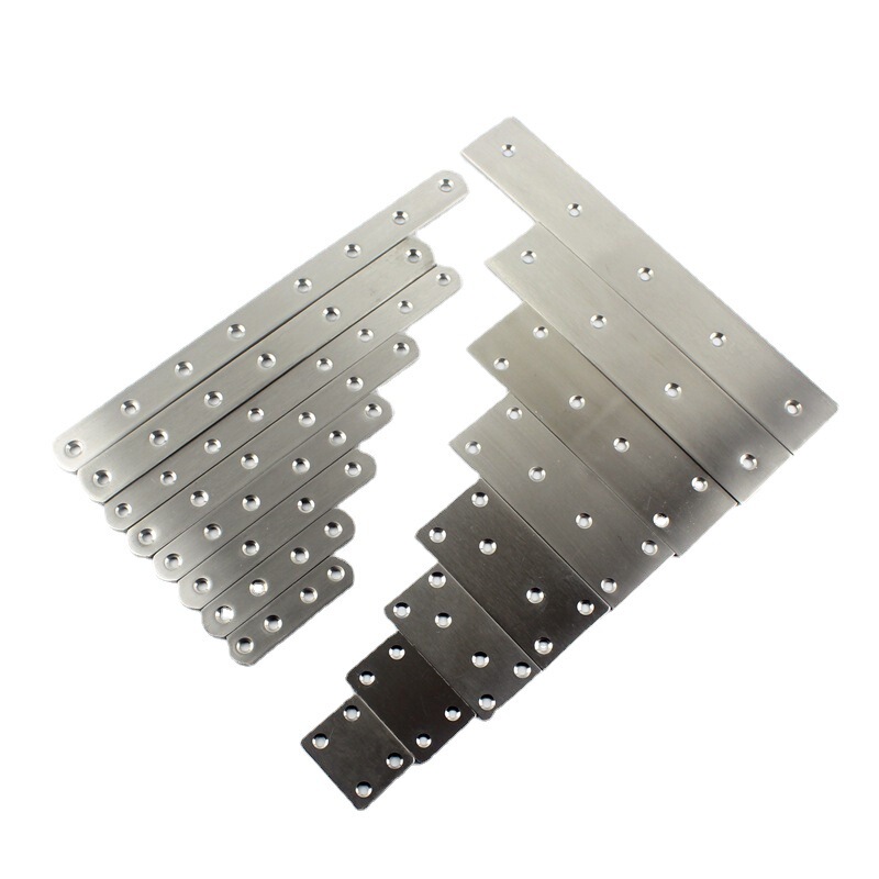 Stainless steel straight piece angle code multi-specification straight piece straight piece flat furniture connector one-word angle code wholesale