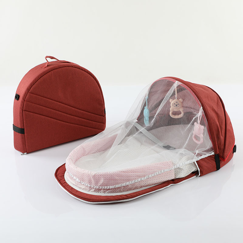Cuna biónica portátil plegable y desmontable, anti-mosquitos para viajes, cuna dentro de cuna multifuncional para bebés image 14