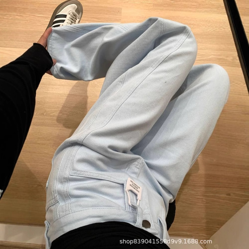 Washed Light-Colored High-Waisted Wide-Leg Jeans for Women 2025 Autumn and Winter New High-Waisted Loose Slimming Straight-Leg Floor-Length Pants Washed Light-Colored High-Waisted Wide-Leg Jeans for Women 2025 Autumn and Winter New High-Waisted Loose Slimming Straight-Leg Floor-Length Pants