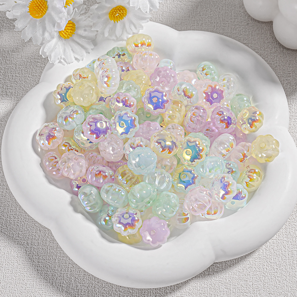 30 colores AB hilo de niebla transparente nube niebla a través del agujero cuentas de calabaza cuentas de bricolaje cadena de teléfono móvil joyería material de cuentas