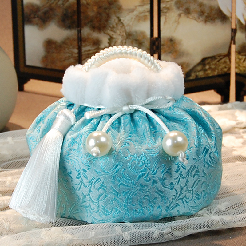 ✅古风手工烫汤婆子布套锦缎毛绒暖手炉套汉服配饰可定 制