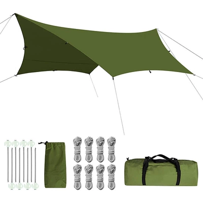 Outdoor Camping Canopy Tent, Sun Avtomobil yan çətirləri - army-green-excluding-rod-5-8-people