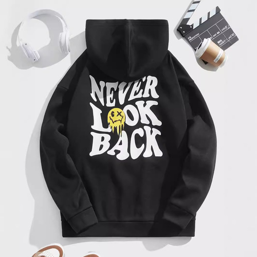 Korean autumn men's hoodie with hat, long-sleeved trend casual fashion all-match autumn sports and velvet pullover