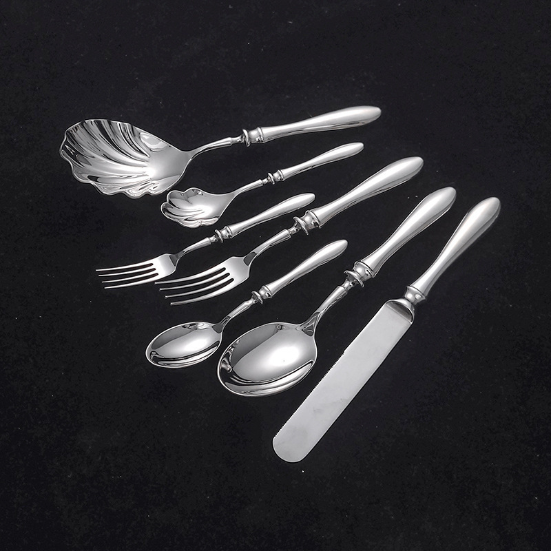 Stainless Steel Elegant Cutlery Set for Home Use with Gourd-Shaped Handle, Thickened Western-Style Restaurant Knife and Fork, European-Style High-End Fruit Fork and Spoon Stainless Steel Elegant Cutlery Set for Home Use with Gourd-Shaped Handle, Thickened Western-Style Restaurant Knife and Fork, European-Style High-End Fruit Fork and Spoon