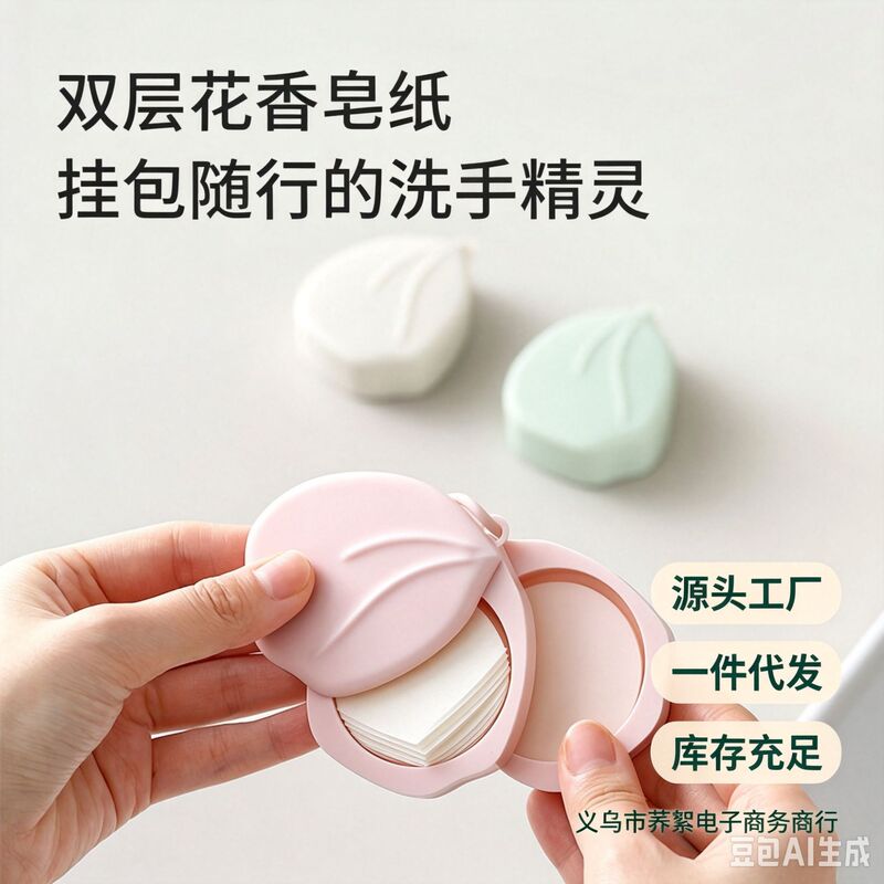 Portable Soap Sheets, Double-Layer Floral Soap Paper, Disposable Soap Paper, Portable Hand-Washing Sheets for Children and Students