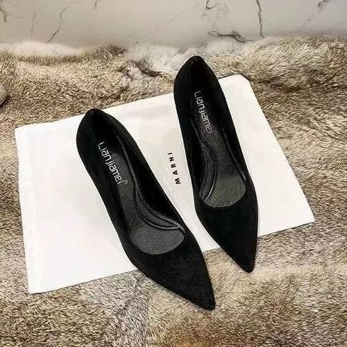 Women's Black Professional Work Shoes, Comfortable for Long Standing, High Heels for Office and Interviews, Elegant Style, Fine Heel, Genuine Zheng Zhi Chen