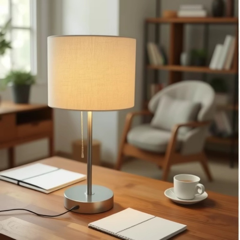 Lámpara de mesa americana simple, moderna, creativa transfronteriza, nuevo toque de fábrica de Zhongshan, lámpara de cabecera de dormitorio con atenuación de tres velocidades