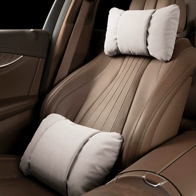 Headrest: Waist Car Neck Pillow - butterfly-style-off-white-volkswagen-headrest-lumbar-support-pair
