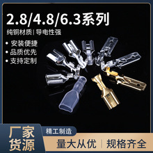 插簧连接器端子6.3/4.8/2.8插拔式冷压接线端子接插件公母对接头