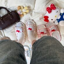 正版kitty拖鞋eva女冬季室内居家卡通凉拖夏季防滑透气家居一字拖
