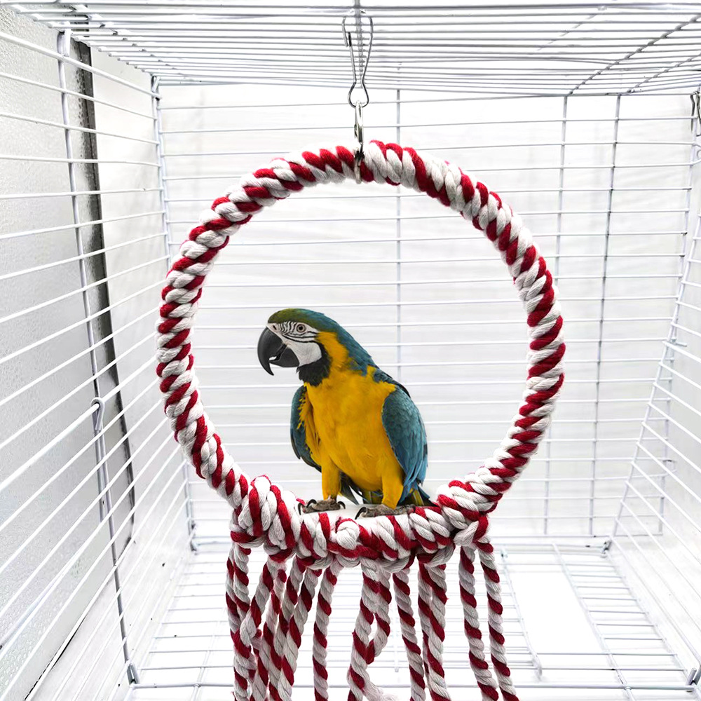 Tema navideño juguete para pájaros loro anillo anillo pájaro columpio mordisco trepador anillo colgante de pájaro jaula de pájaros colgante de decoración
