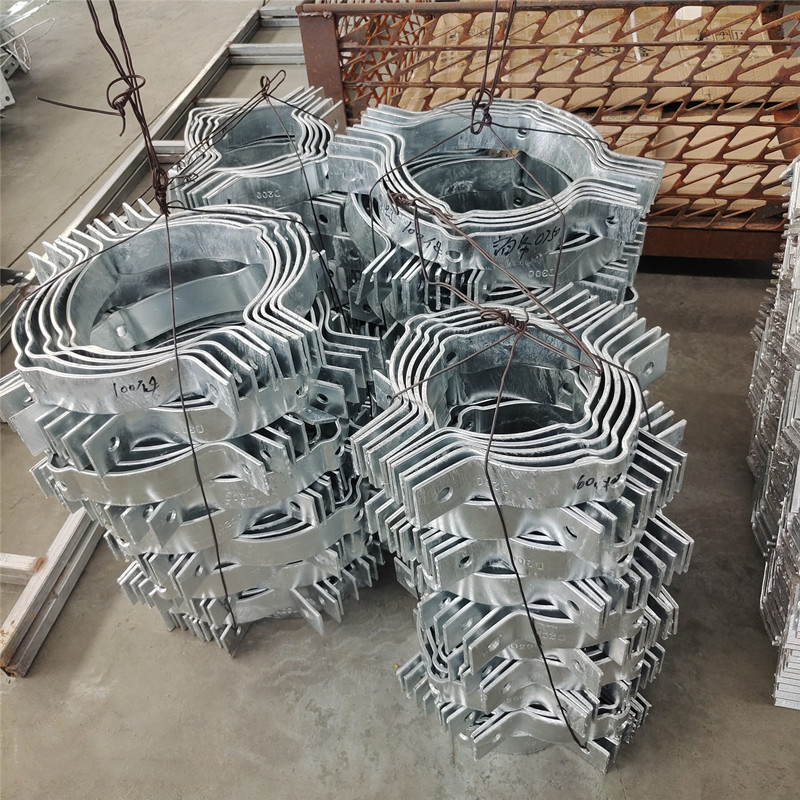 电力固定附件 热镀锌抱箍 Q235扁铁单长尾抱箍 铁附件厂家供应 K