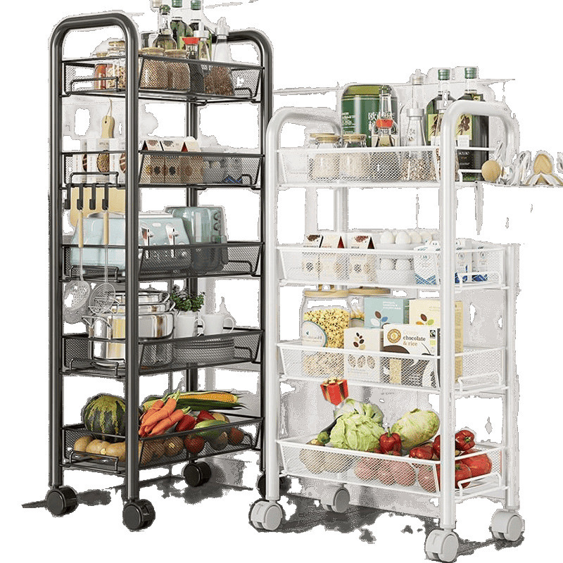 キッチンラック床置き多層家庭用電子レンジラック野菜収納ラックオーブンラック収納ラック車輪付き|undefined