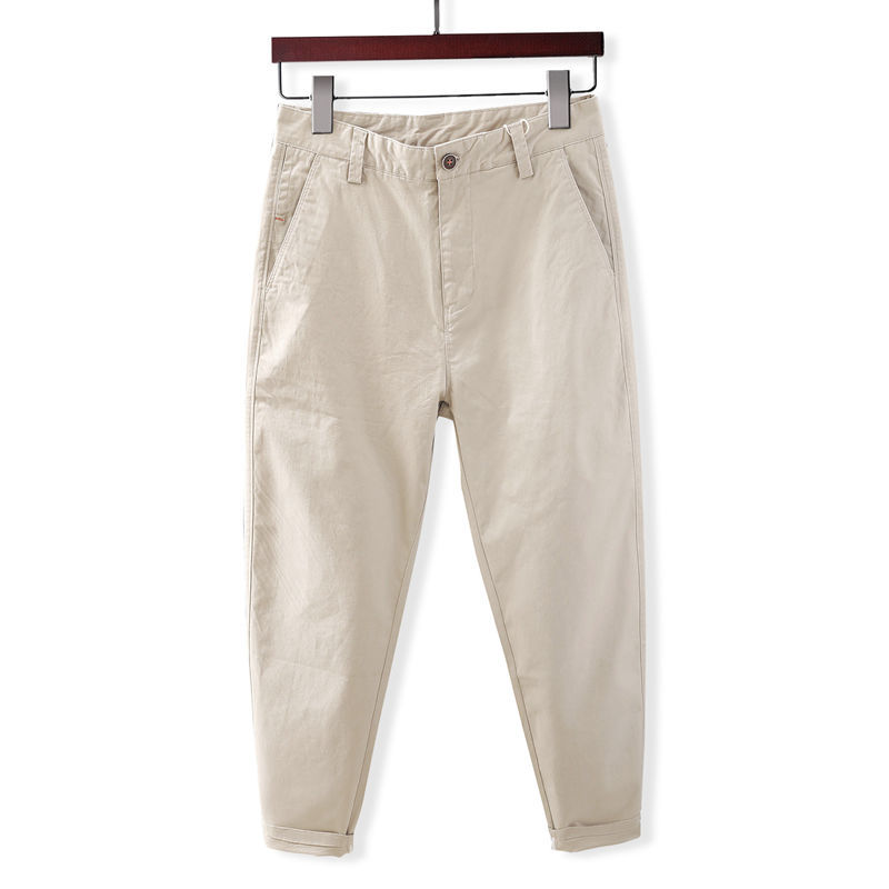 Spring summer new brand youthful and trendy men's casual straight leg tapered versatile pants_voghion.com