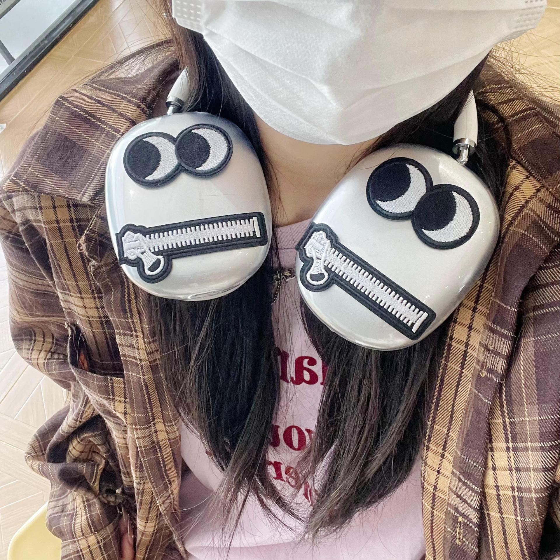 Creative Funny Zipper Suitable for airpods Max Protective Case Apple Headset Ear Cap Ear Movers Earphone Case