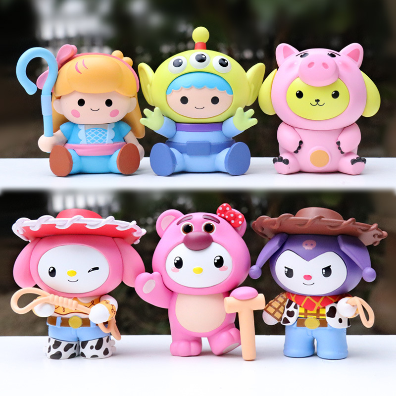 Cross-Dressing Kuromi Kt Cat Cos Buzz Lightyear Series Three-Eyed Figure Model Desktop Car Decoration