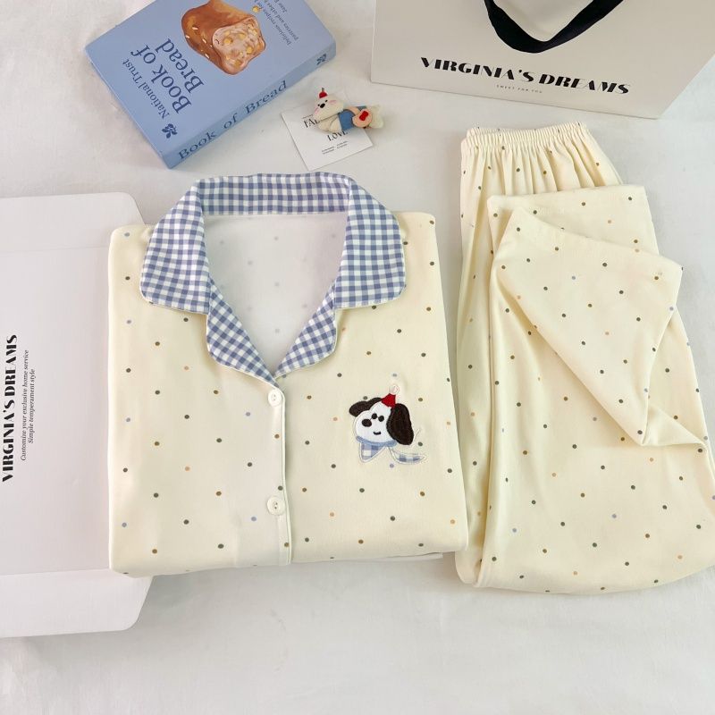 Al por mayor transfronterizo invierno nuevo pijama de mujer de terciopelo caliente mangas largas cardigans con la solapa simple ropa de hogar de alta calidad