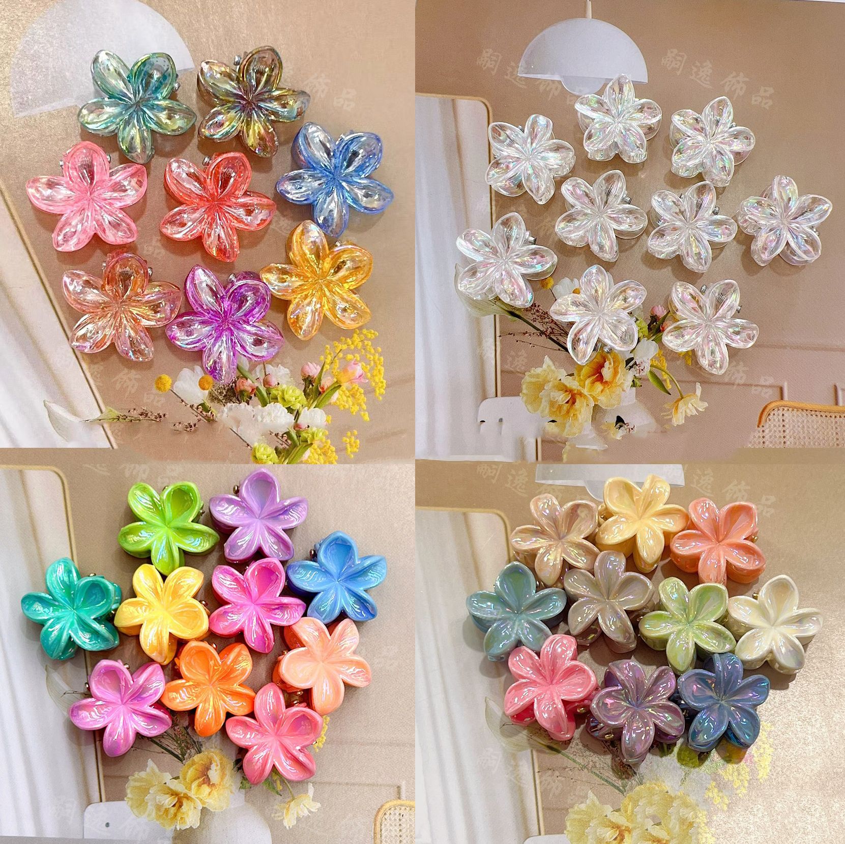 Flashing Small Plumeria Hair Clip Colorful Bauhinia Flower Petals Children's Hairpin Amazon Hair Accessories Wholesale
