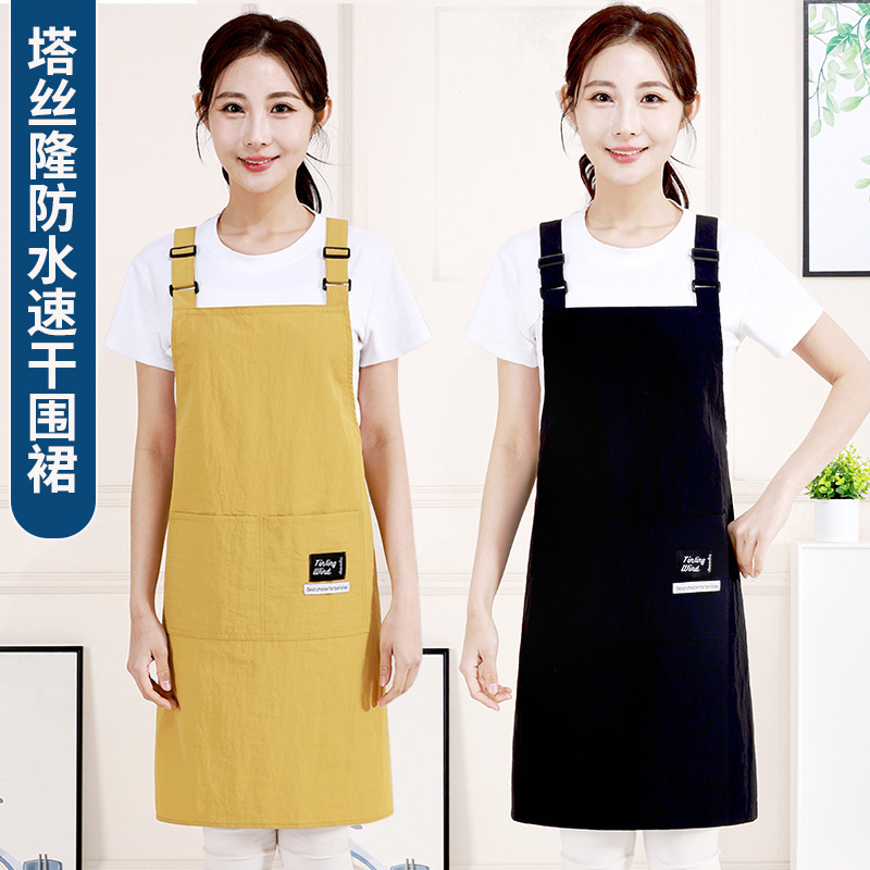 2025新型エプロン女性家庭用キッチン専用高級作業服カスタム印字ネット赤料理が腰を囲んで出勤する|undefined