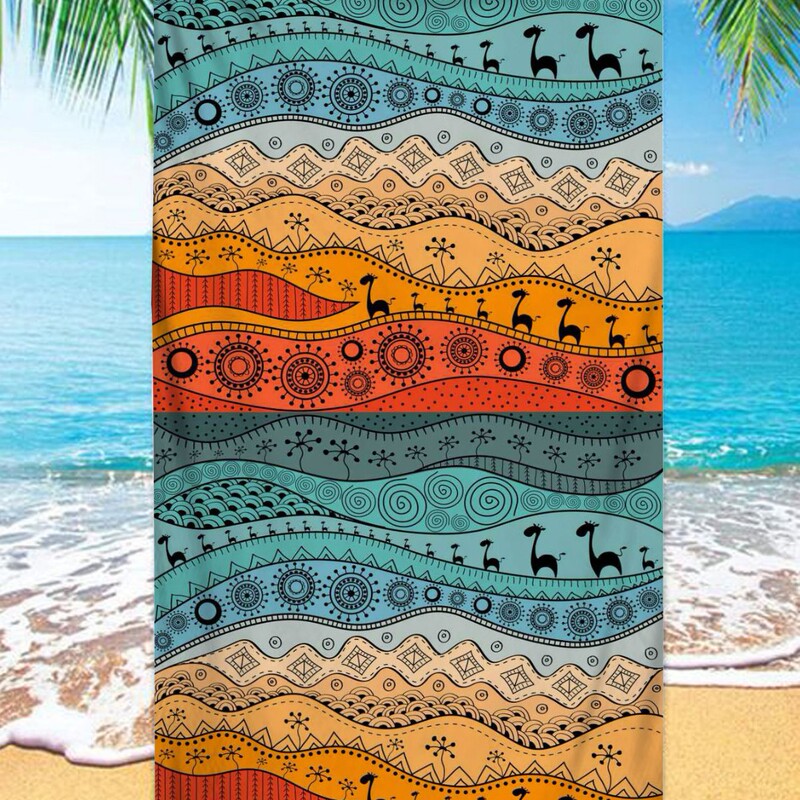Beach Towel Amazon Cross-Border Popular Personalized Printed Pattern Microfiber Beach Towel Seaside Beach Bath Towel